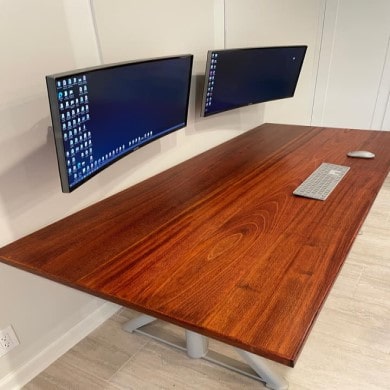 Custom Made Brazilian Desk TOp with power lift base